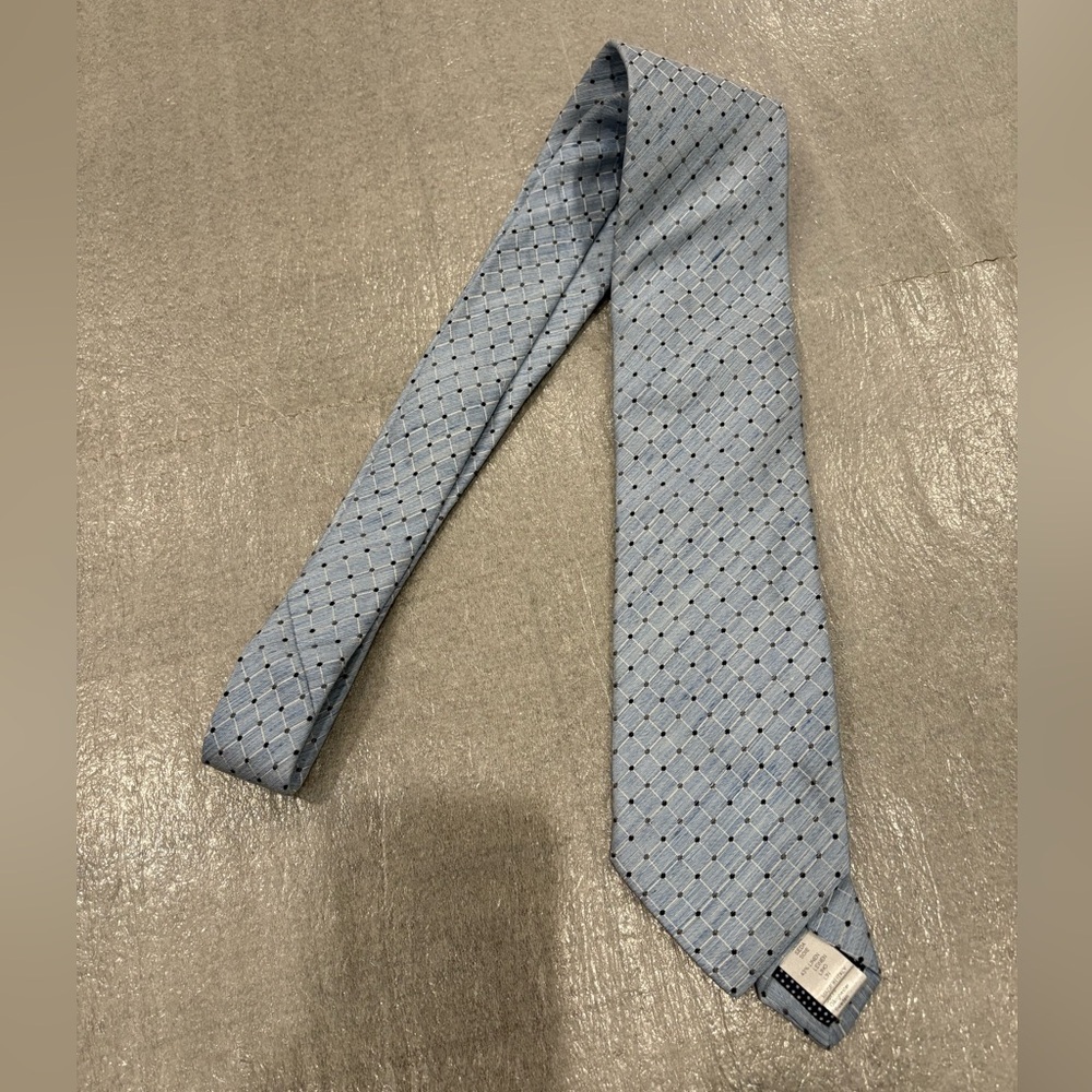 Eton Light Blue Diamond Pattern Silk Textured Tie